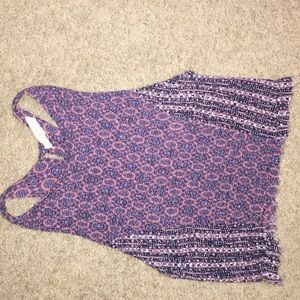 Cropped halter smocked print top